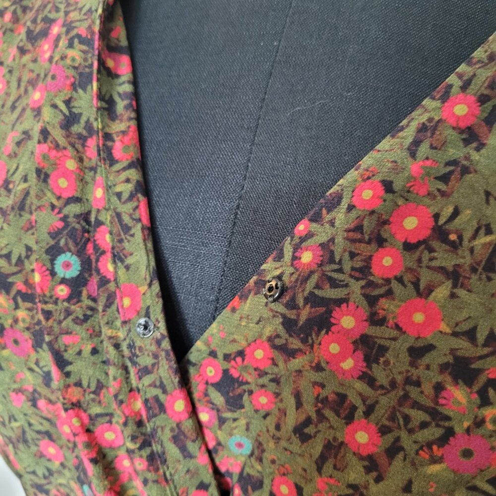 Liberty of London Floral Silk Wrap Dress - Picture 5 of 12